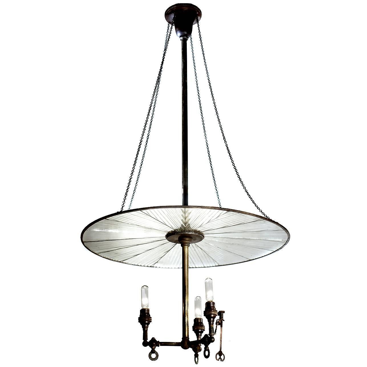 I. P. Frink Mirrored Reflector Gas Lamp, Newly Wired
