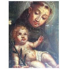 Original Oil on Panel of St. Anthony of Padua , by Unidentified Artist 2