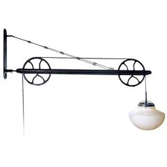 Large Pulley Industrial Swing Arm Lamp