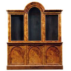 Burr-Walnut Victorian Bookcase