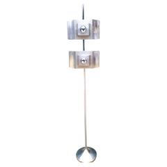 Rare Chrome Floor Lamp with a Tulip Shaped Base Attribued to Sciolari 1970s 12