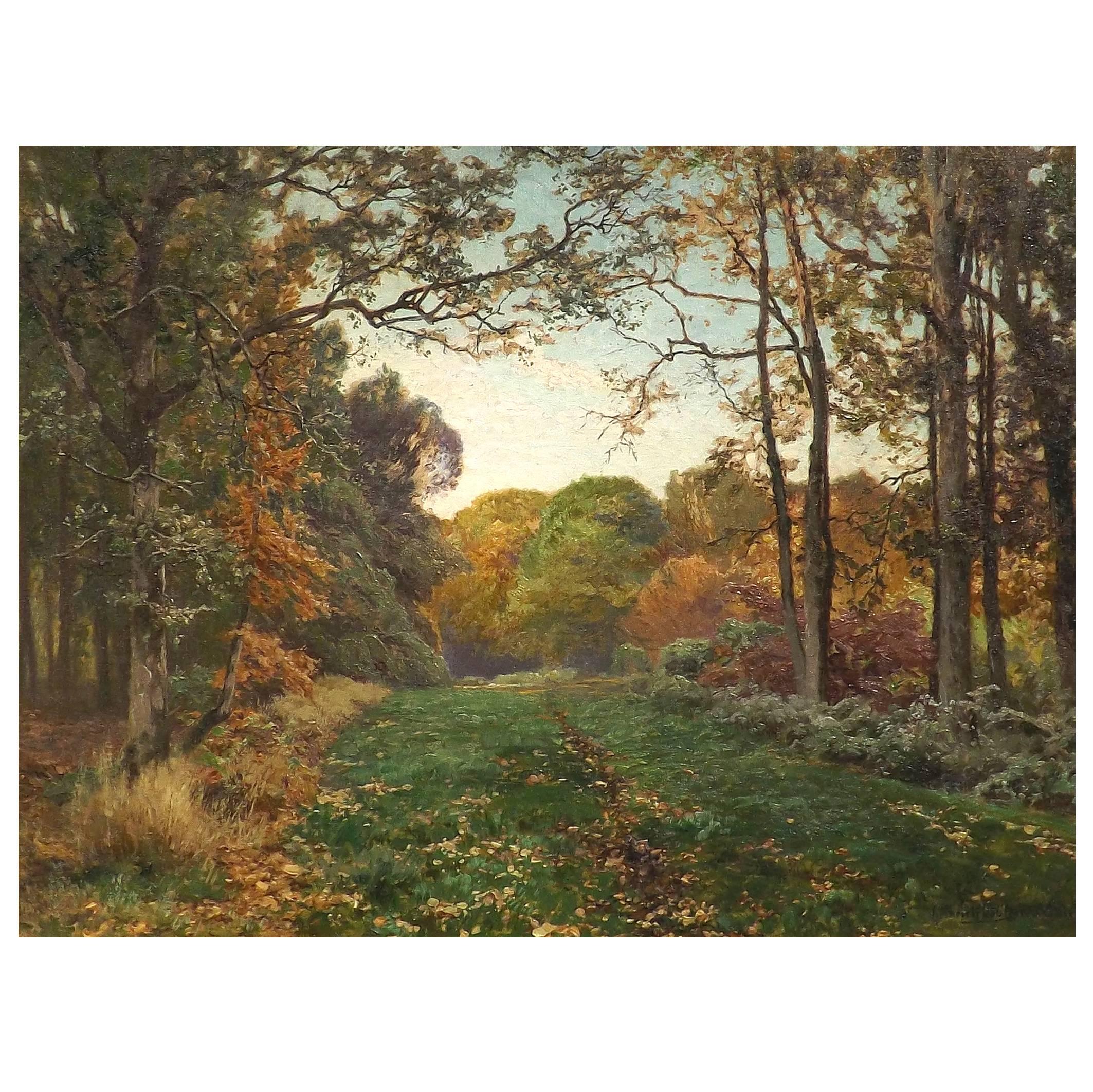 'Forest Path' Oil on Canvas by Heinrich Bohmer