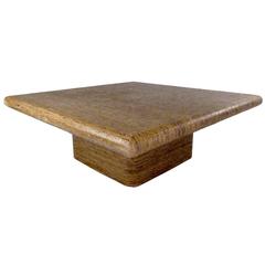 Mid-Century Springer Style Grass Cloth Coffee Table