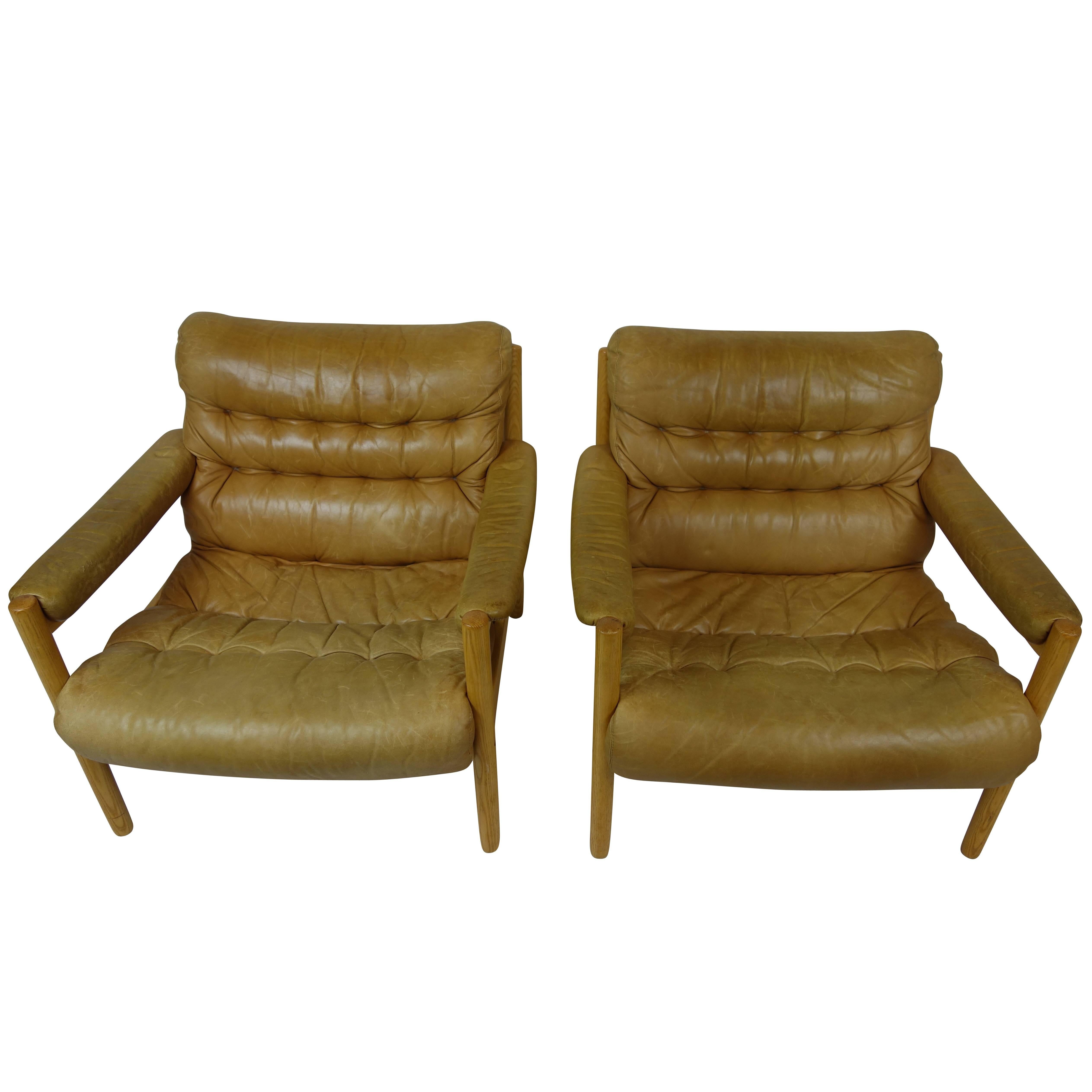 Pair of Bruno Matthson Easy Chairs