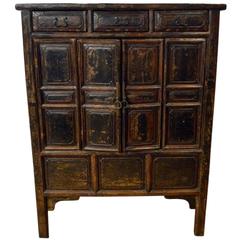Antique Dark Brown Lacquer Chinese Cabinet 6