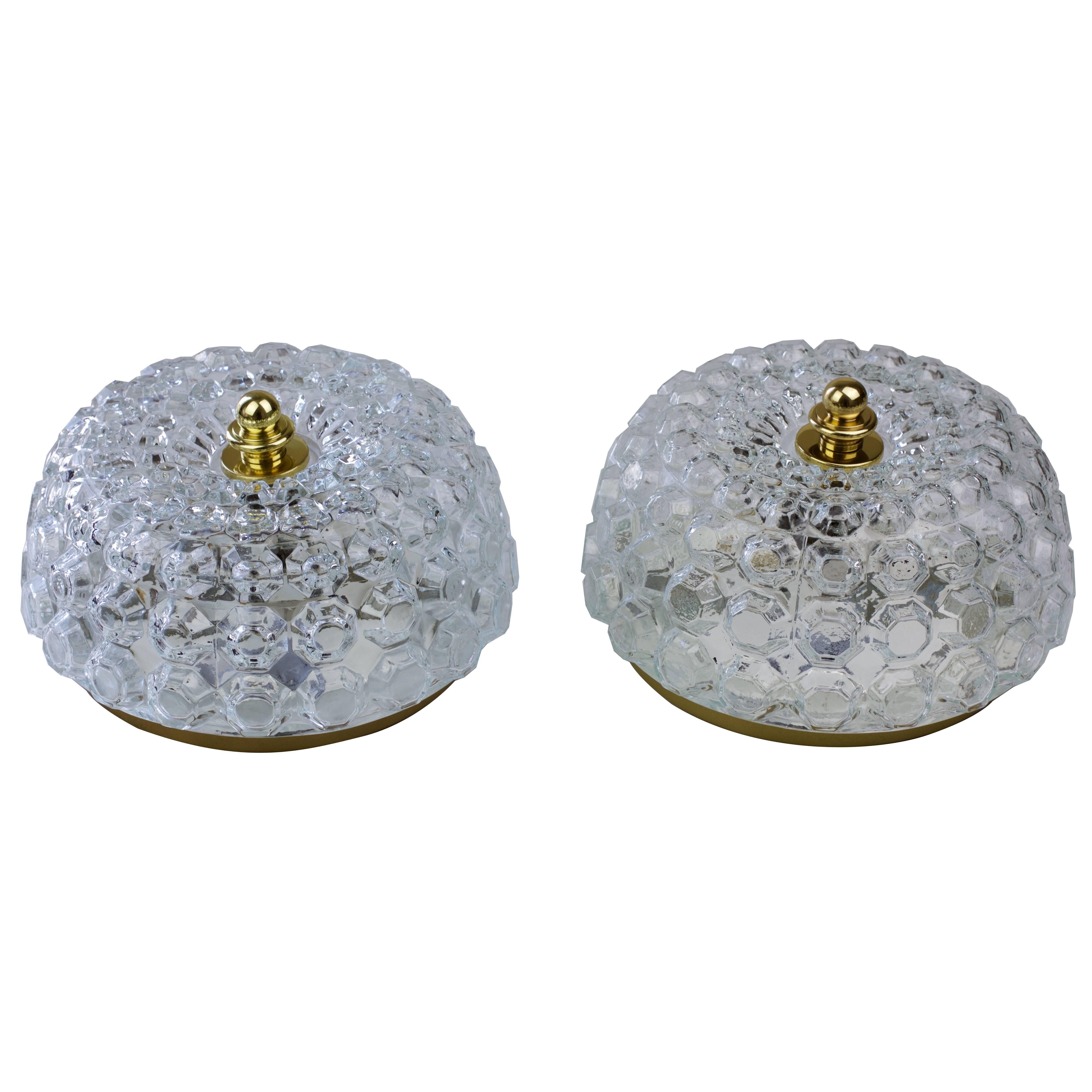 Pair of Hollywood Regency Style Flush Mount Lights by Helena Tynell for Limburg