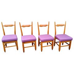 Set of Four Chairs by Guillerme et Chambron, 1960s 3