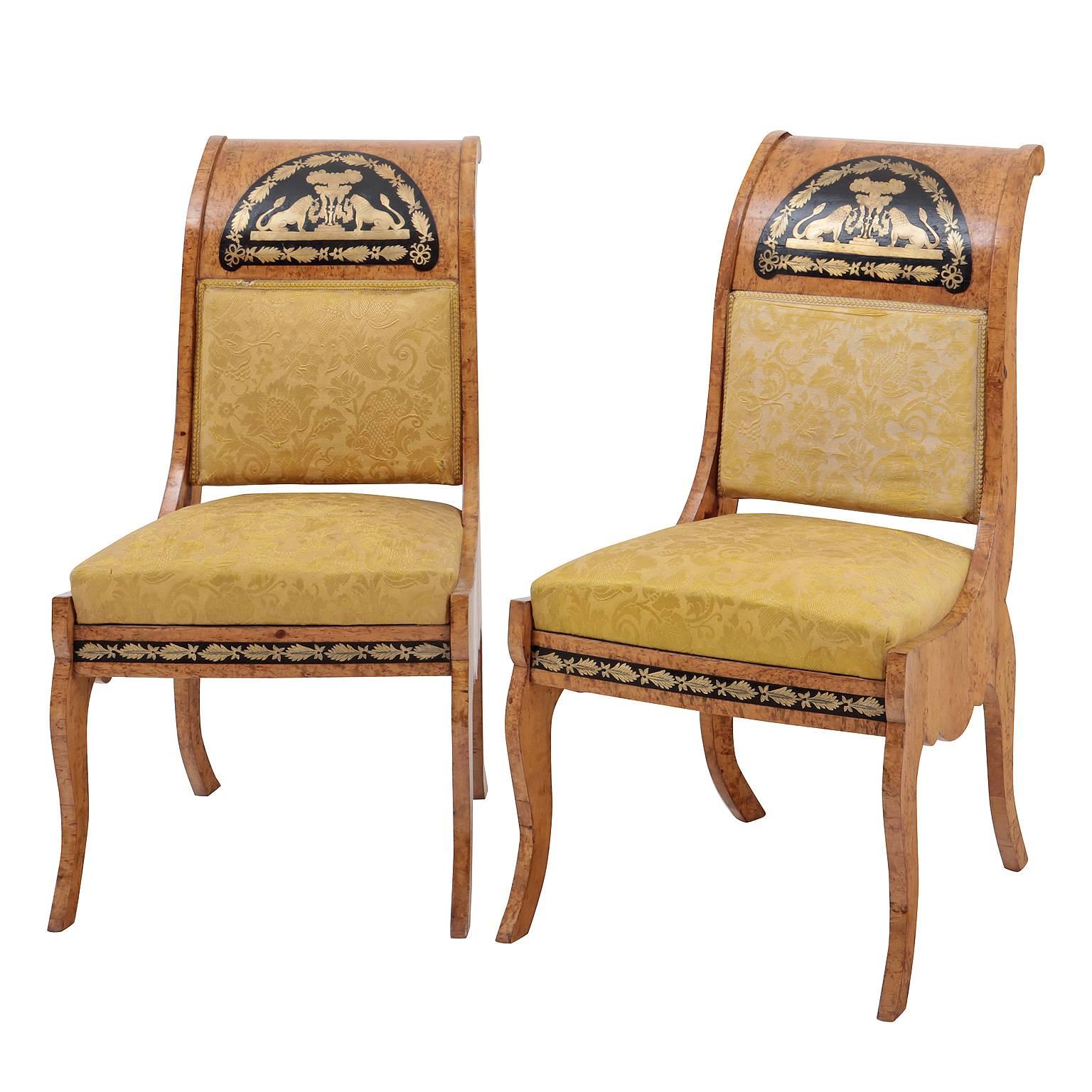 Pair of Empire Dining Chairs, Russia, circa 1850