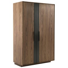 Cabinet Wine Storage in Solid Walnut Wood 56 Bottles Rack