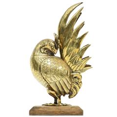 Victorian Brass Cockerel Inkwell Sculpture 12