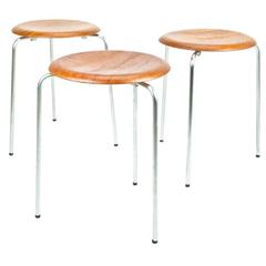 Set of Three Danish DOT Stools (Model 3170) by Arne Jacobsen for Fritz Hansen 7