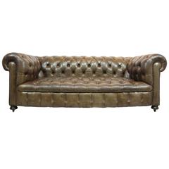 Vintage Leather Button Seat Chesterfield