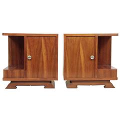 Antique Pair of French Art Deco Bedside Cabinets