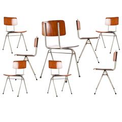 Pagholz School Chairs 1950s-1960s Dutch Industrial Design Plywood Seating