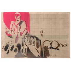 Larry Rivers, “Drawing Announcement”, 1966, Lithograph, Signed