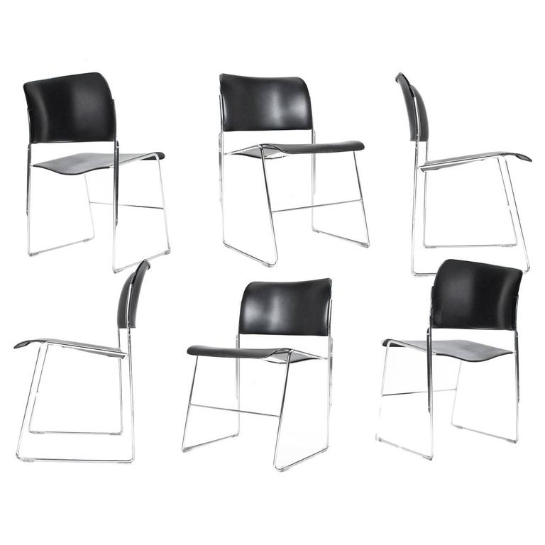 10 All Metal David Rowland Early 1960s Edition 40 4 Chairs For