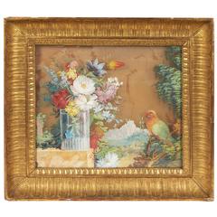 Antique Pair of Reverse Glass Paintings