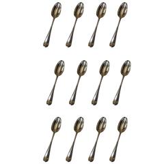 Antique English George I Britannia Silver Dessert Spoons by Isaac Davenport, 1719