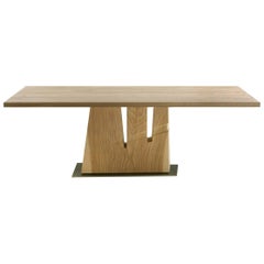 Table in Solid Cedar Wood with Base in One Block