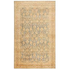 Fine Antique Light Blue Background Persian Kerman Rug