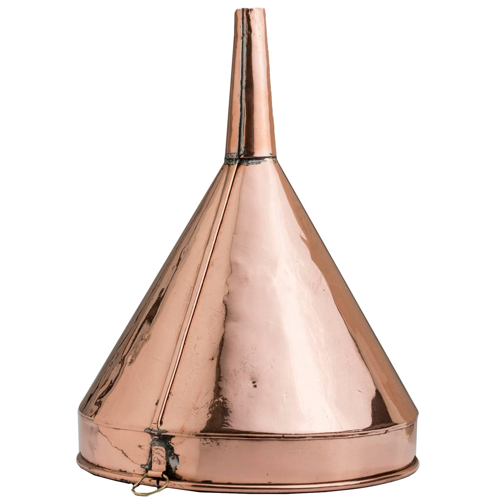 American Copper Industrial Size Funnel 19th Century For Sale