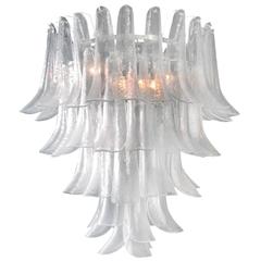 Calle Murano Chandelier Clear Glass with Ripple Detail