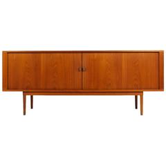 1960s Jens Quistgaard Teak Sideboard with Tambour Doors for Peter Lovig Nielsen