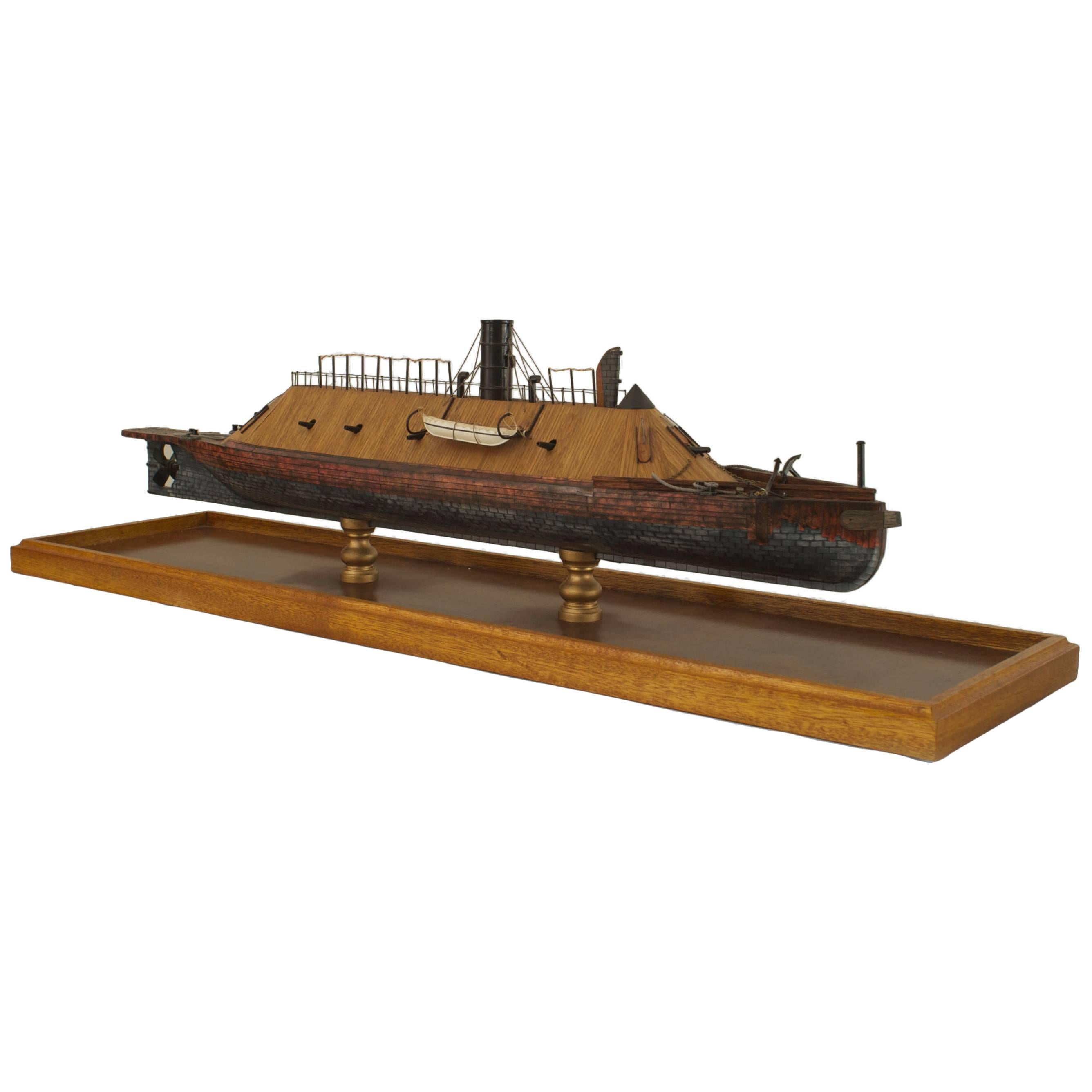 19th Century American Model of the Civil War Era Ship CSS Virginia