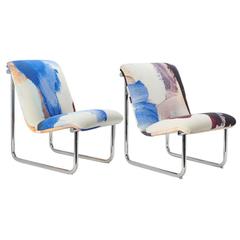 Mid-Century Chrome Tubular Side Chairs