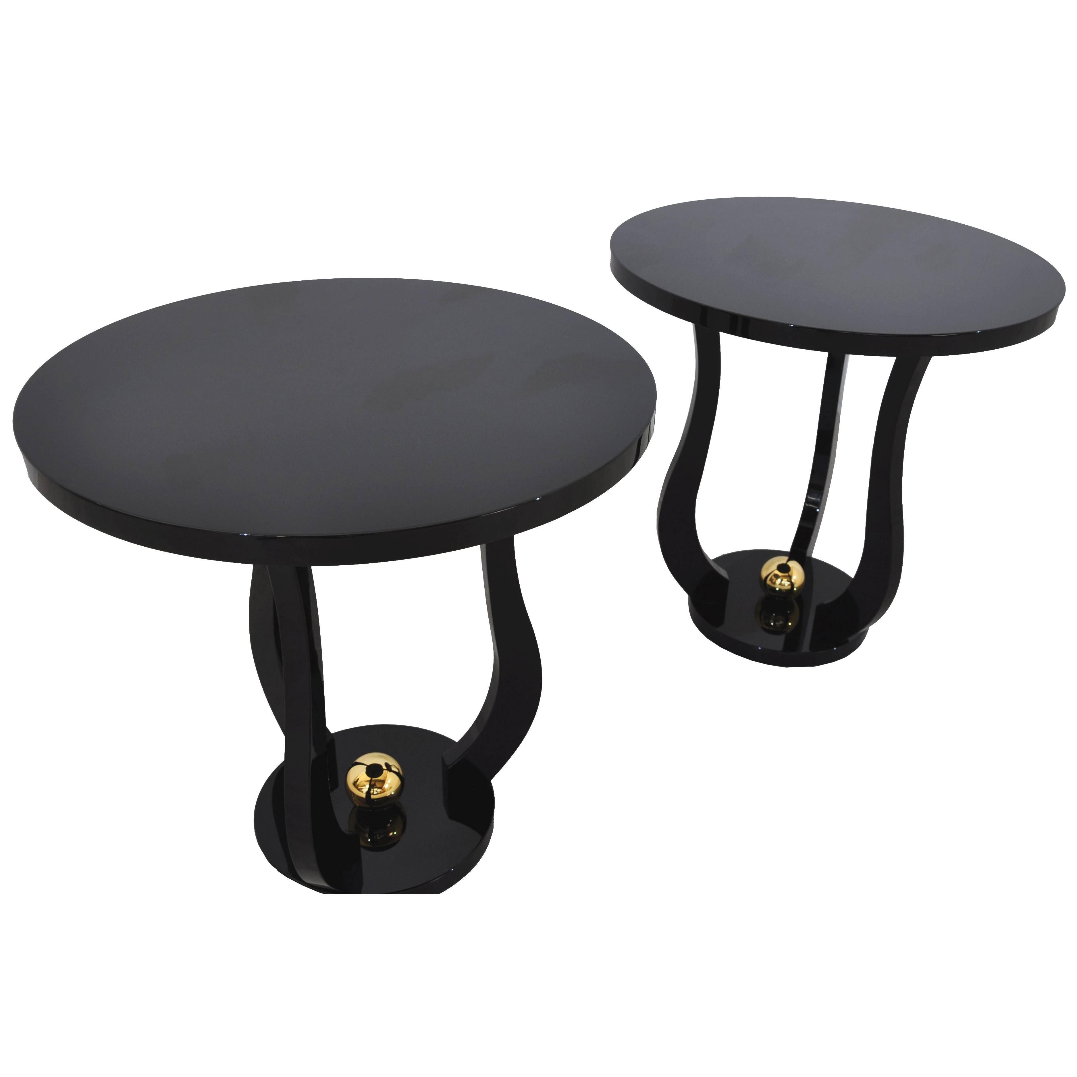 Pair of Art Deco Piano Lacquer Side Tables