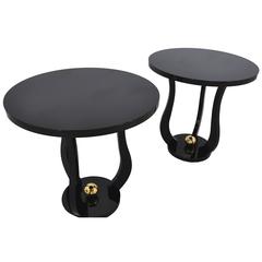 Pair of Art Deco Piano Lacquer Side Tables