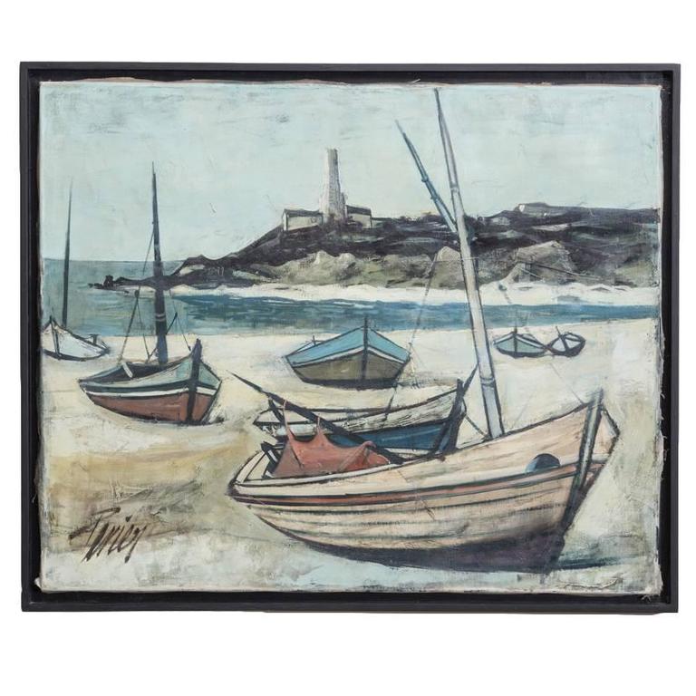 Framed Oil Painting by Charles Levier Signed For Sale at 1stDibs