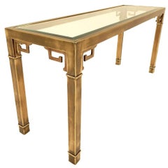 1970s Mastercraft Furniture Brass Greek Key Console Table