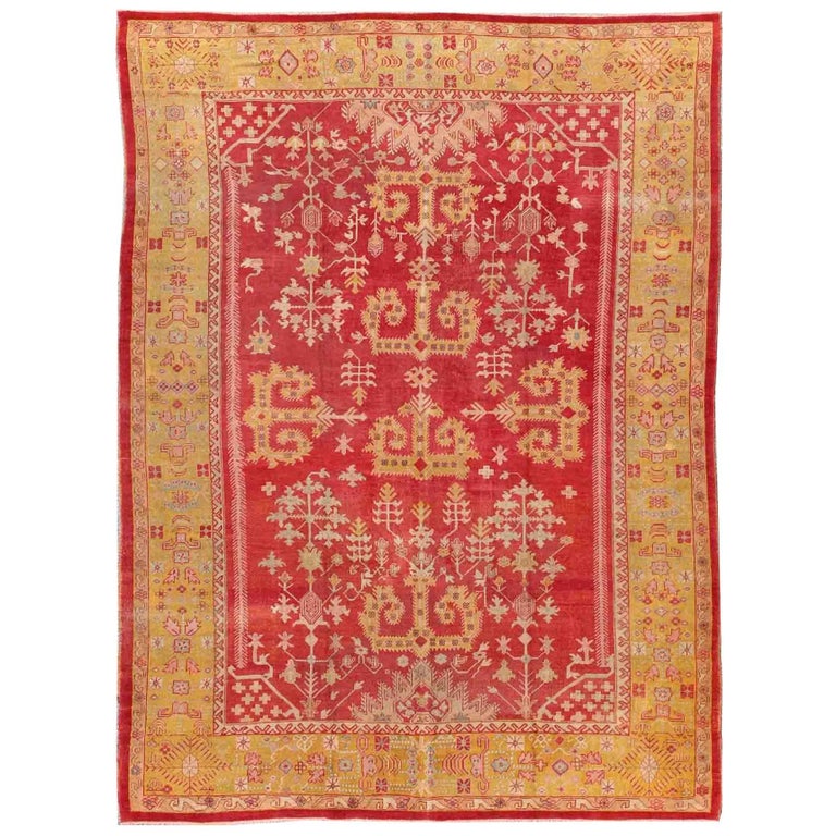 Antique Turkish Oushak Rug at 1stdibs
