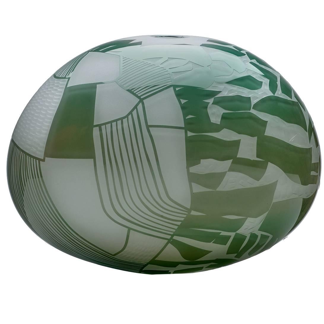 Contemporary 
Moor Burn
 Handblown Cameo Glass Sculpture For Sale