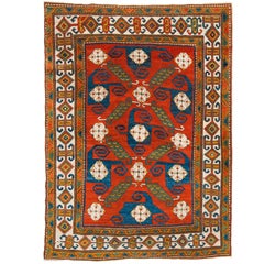 Outstanding Antique Caucasian Pinwheel Kazak Rug. Top Shelf Collectors Carpet