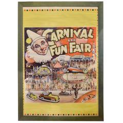 Antique English Carnival and Fun Fair Poster Lithograph