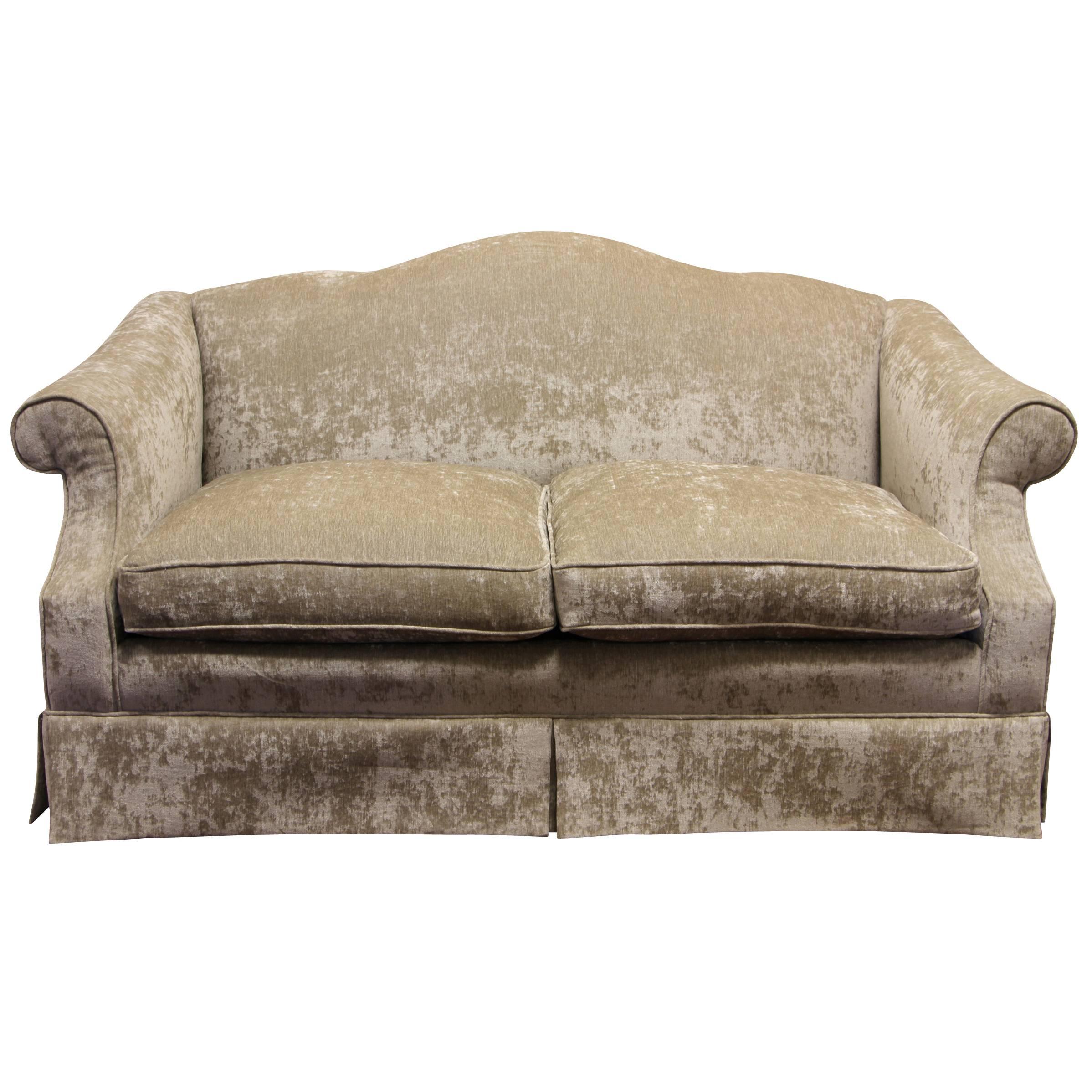 Fine Shaved Velvet Fabric Loveseat