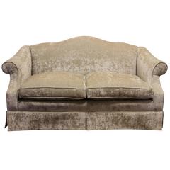 Fine Shaved Velvet Fabric Loveseat
