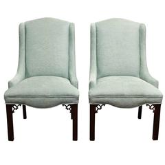 Fine Pair of Baker Chippendale Style Fireside Chairs