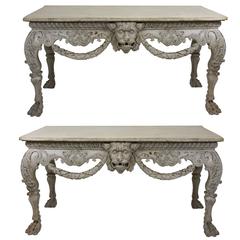 Pair of Large English Console Tables