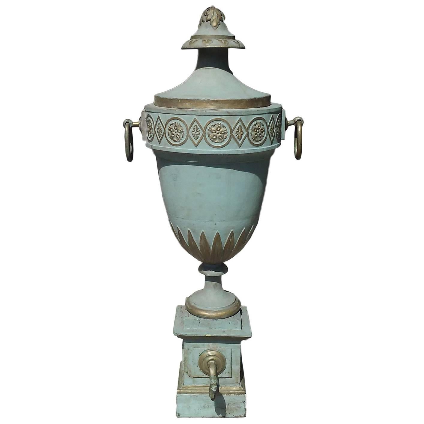 Jumbo 19th Century Tole Urn with Old Paint