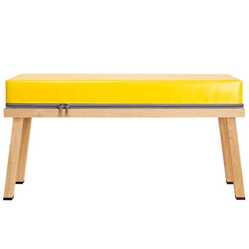 Visser and Meijwaard Truecolors Bench in Yellow PVC Cloth with Zipper For Sale