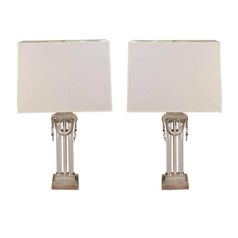 Pair of Table Lamps by Mutual Sunset, American, 1930s For Sale