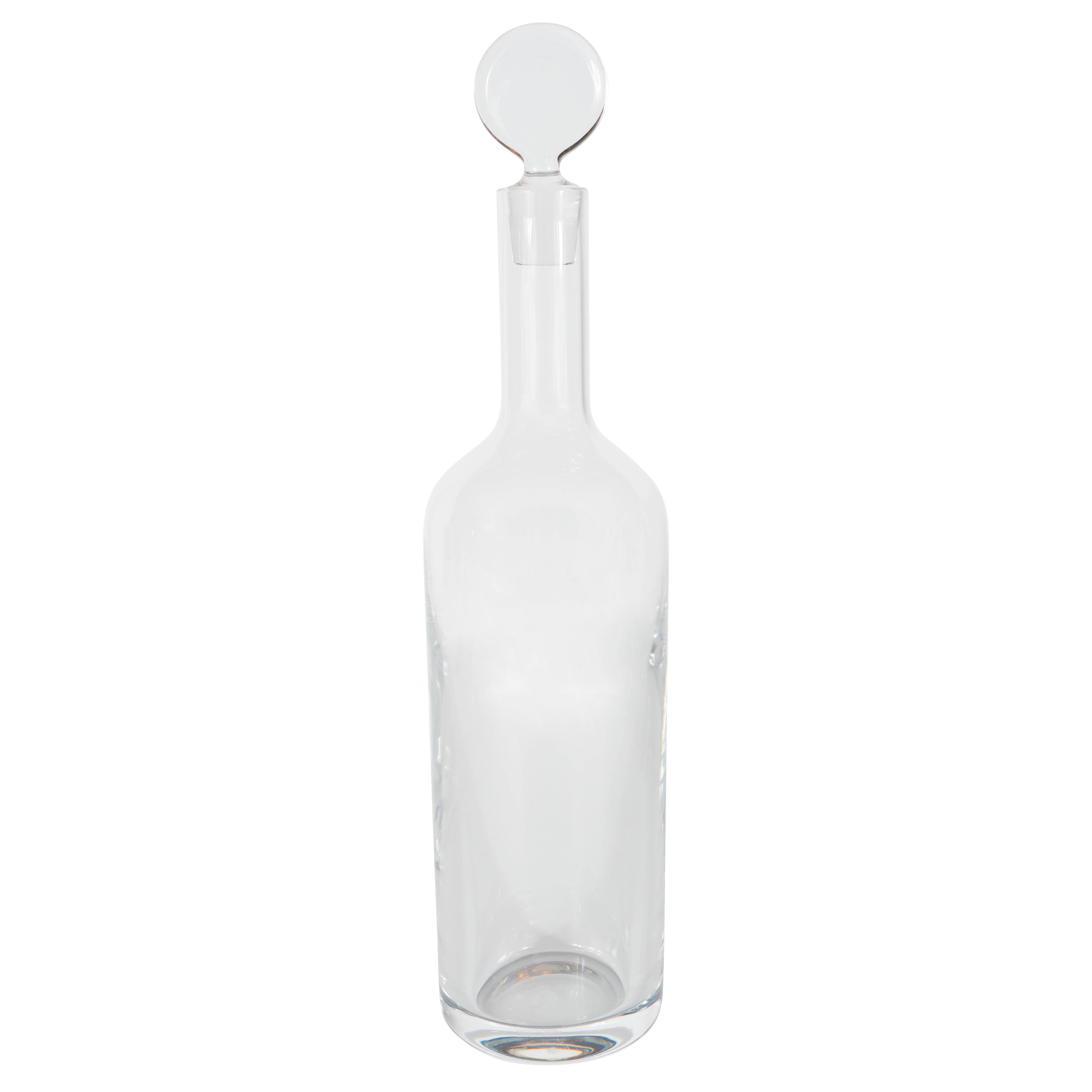 Baccarat Dionysos Crystal Wine Decanter with Flat Circular Stopper