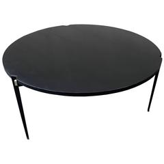 Modern Black Micarta Round Coffee Table by Osvaldo Borsani for Tecno, Italy
