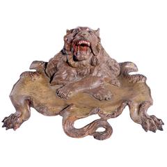 Victorian Cast Iron Figural Inkwell 9