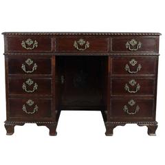 Georgian Cuban Mahogany Kneehole Desk, circa 1790