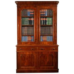 Victorian Mahogany Two-Door Bookcase 1