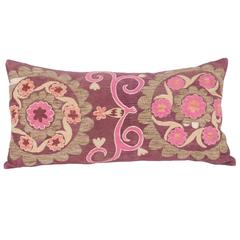 Mid-20th Century Uzbek Densly Emroidered Suzani Pillow